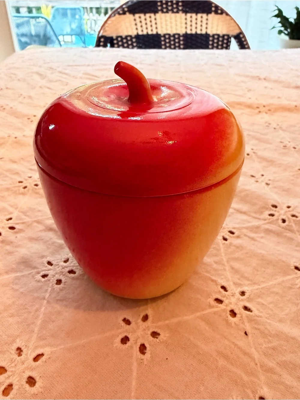 Hazel Atlas Milk Glass Apple Jam Jar