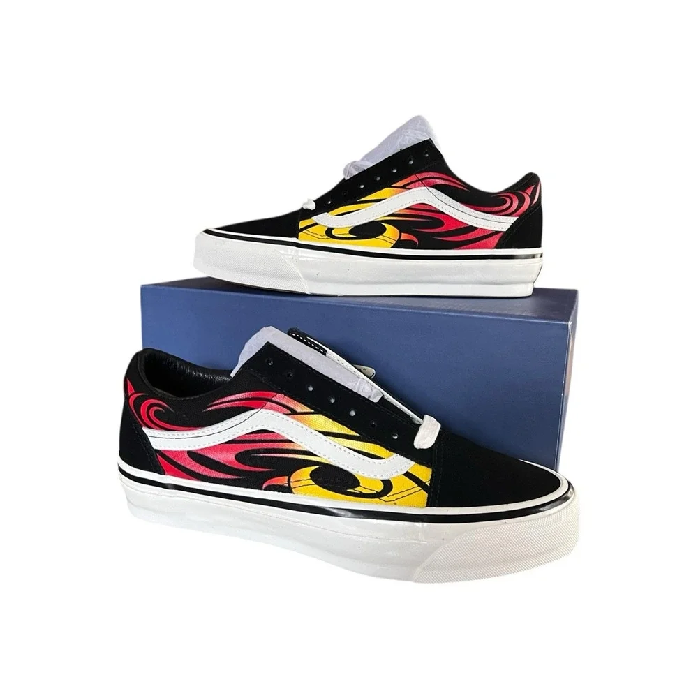 Vans Premium Flame Old Skool Y2K Skate Sneakers Black VN000D56MCG US M7/W‎ 8.5
