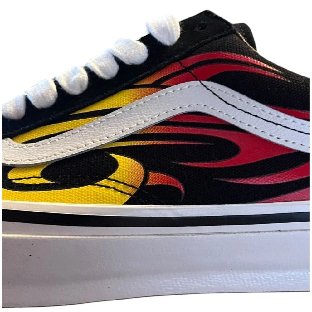 Vans Premium Flame Old Skool Y2K Skate Sneakers Black VN000D56MCG US M7/W‎ 8.5