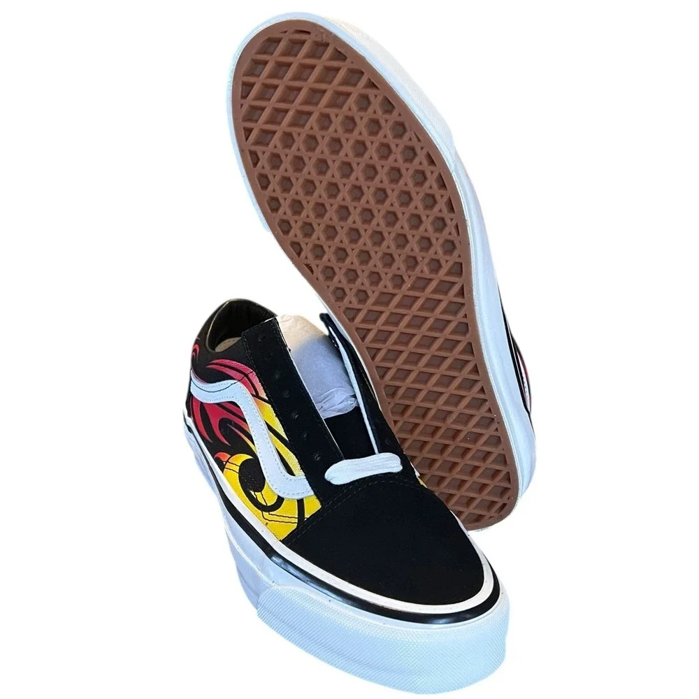 Vans Premium Flame Old Skool Y2K Skate Sneakers Black VN000D56MCG US M7/W‎ 8.5