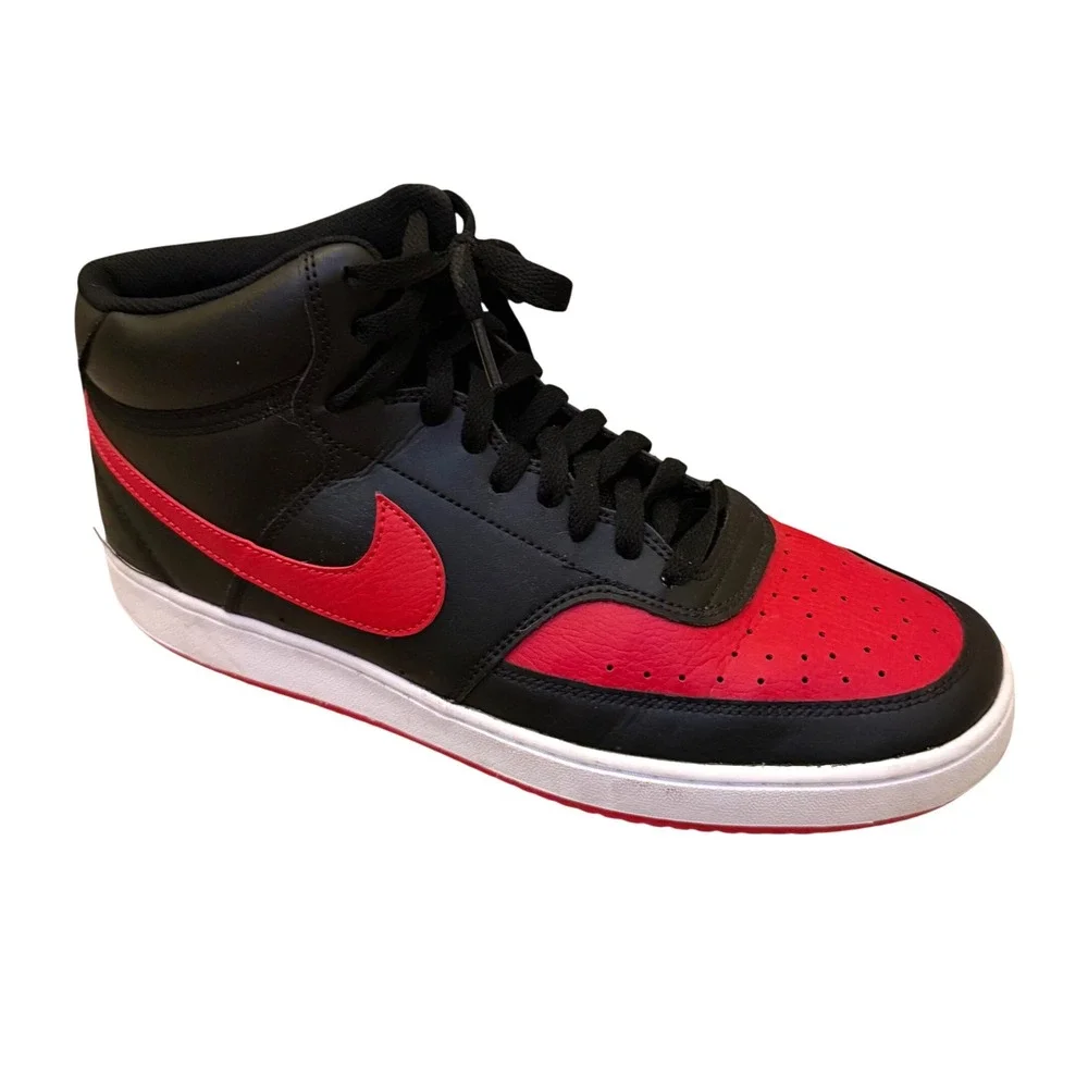 Nike Court Vision Mid Black Red BRED DM8682-001 Mens 11.5‎
