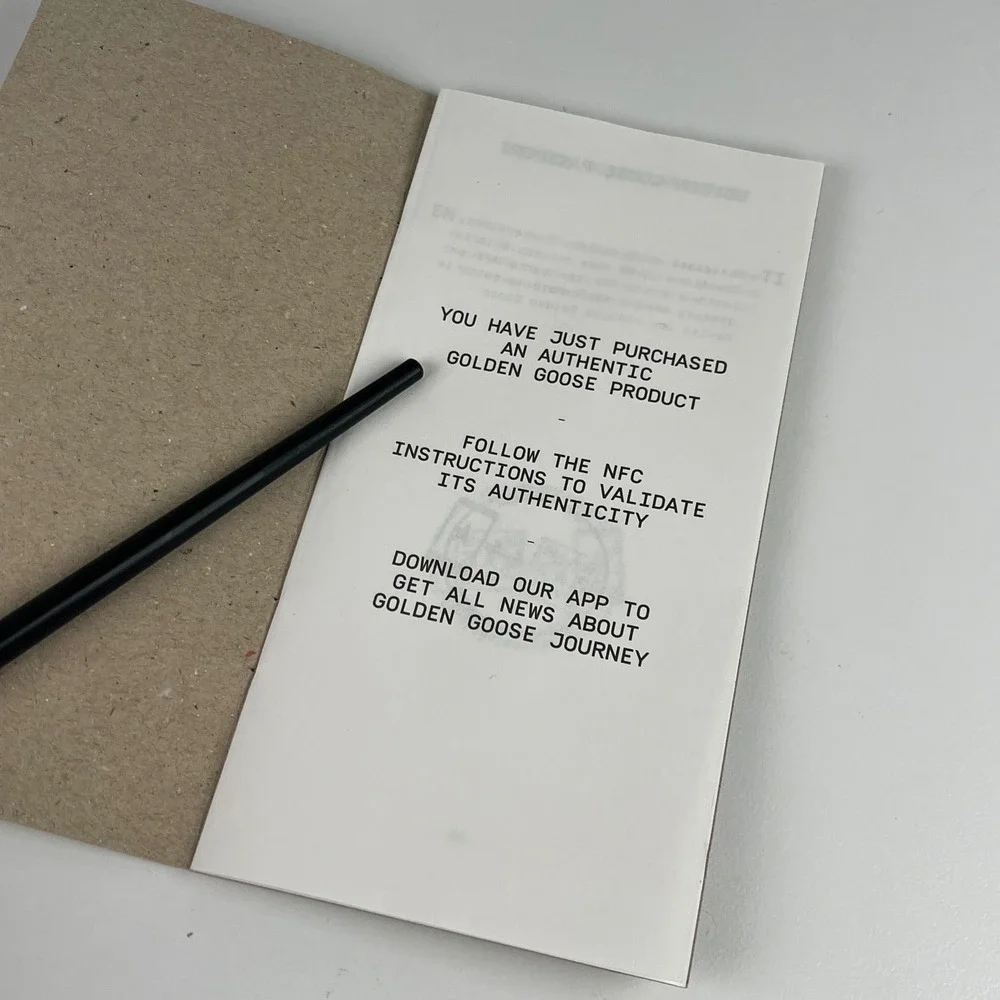 Golden Goose Passport Authenticity Booklet QR NFC Guide‎ Collectible Card