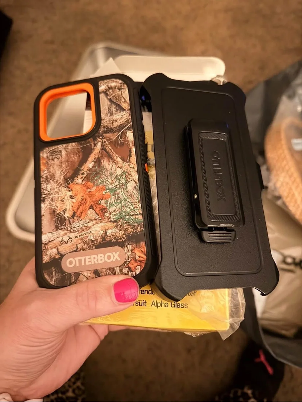 OtterBox Defender Series Case for iPhone 15 Pro - Realtree Blaze Edge Camo/Black