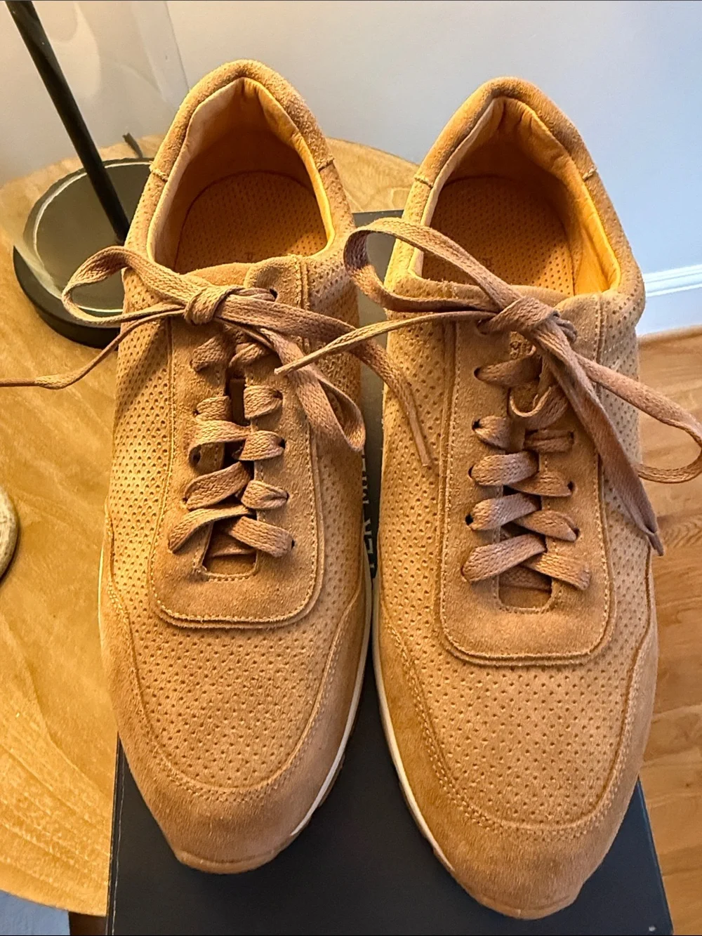 Peter Millar Brown Suede Perforated Men's Sneakers