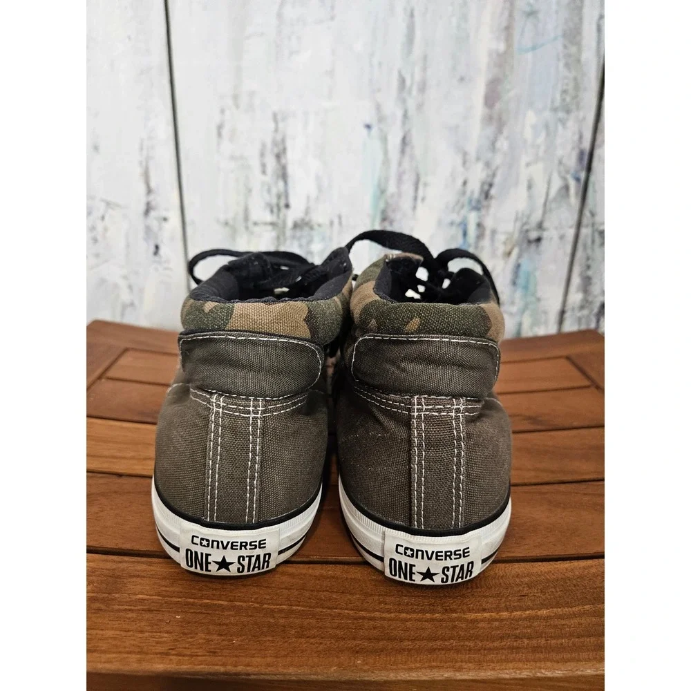 Converse‎ One Star 12 Mid Top Sneakers Brown Camo Canvas Skate Shoes Mens Casual