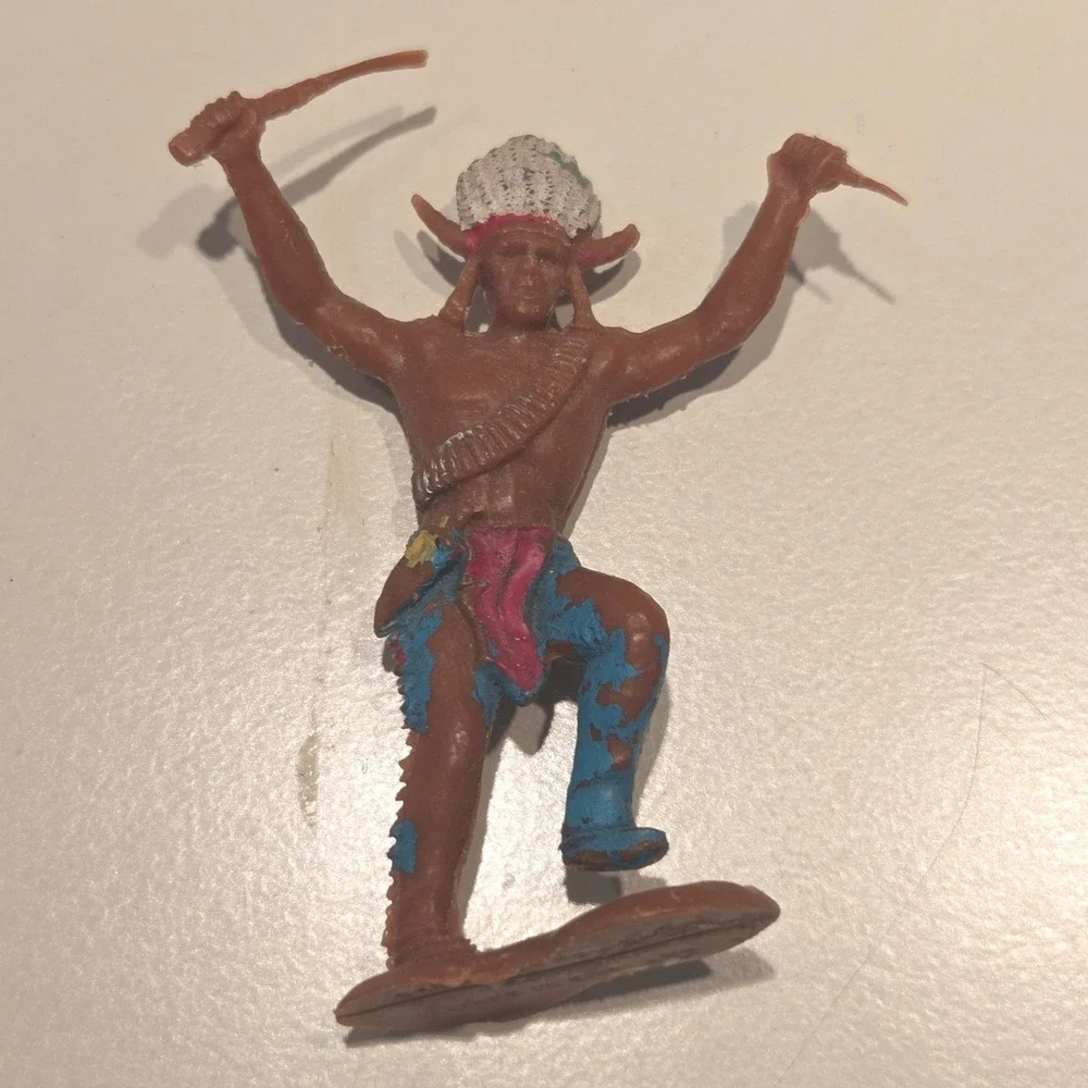 Vintage Crescent Toy Native American Warrior Figure‎ Made in England AS IS