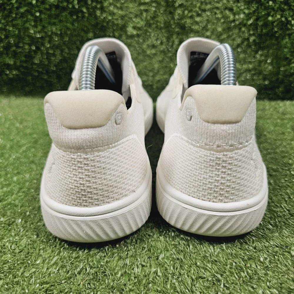 Flux Adapt Trainer Triple White Knit Minimalist Athletic Sneakers Mens Size 9