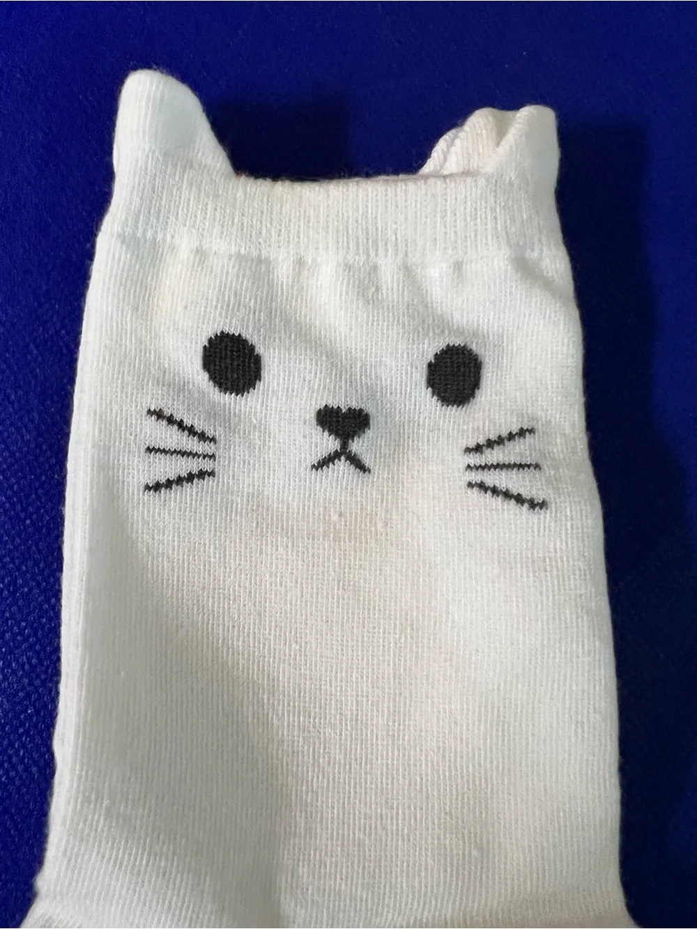 PAWSitivity MEOW 😻 White Cat face with ears Paw Print fashion Socks - NWT