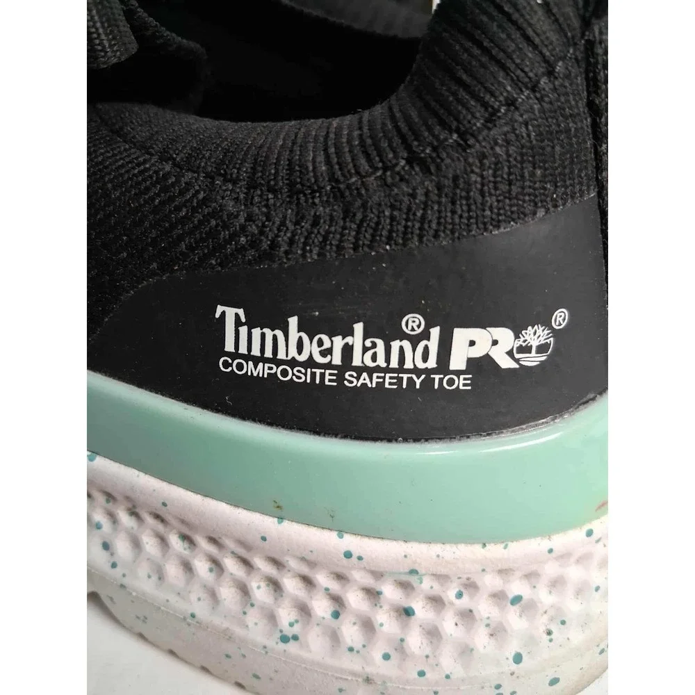 Timberland‎ Pro Womens Sz 8.5 M Composite Safety Toe Work Shoes Black Teal