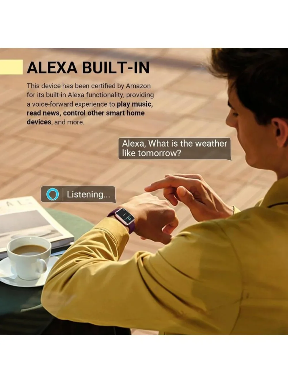 Stylish Fitness Smart Watch for Women - Heart Rate, Sleep Tracking, Alexa Alerts