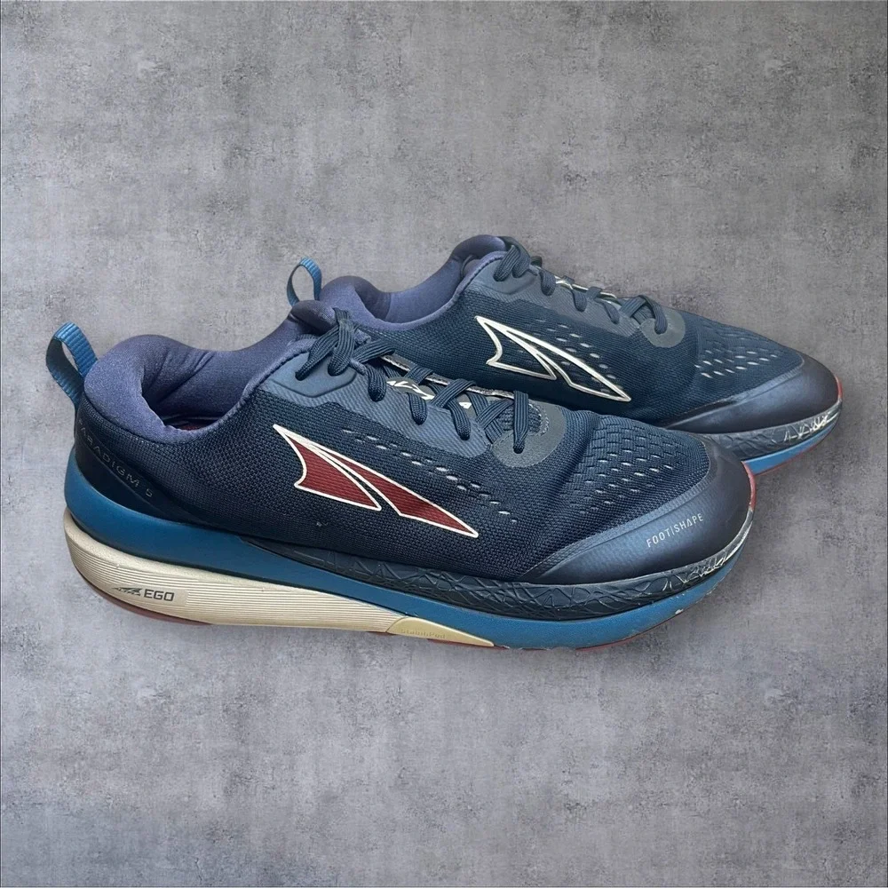 Altra Paradigm‎ 5 Road Running Shoes Sneakers Mens Size 8 Navy Blue/Red Comfort