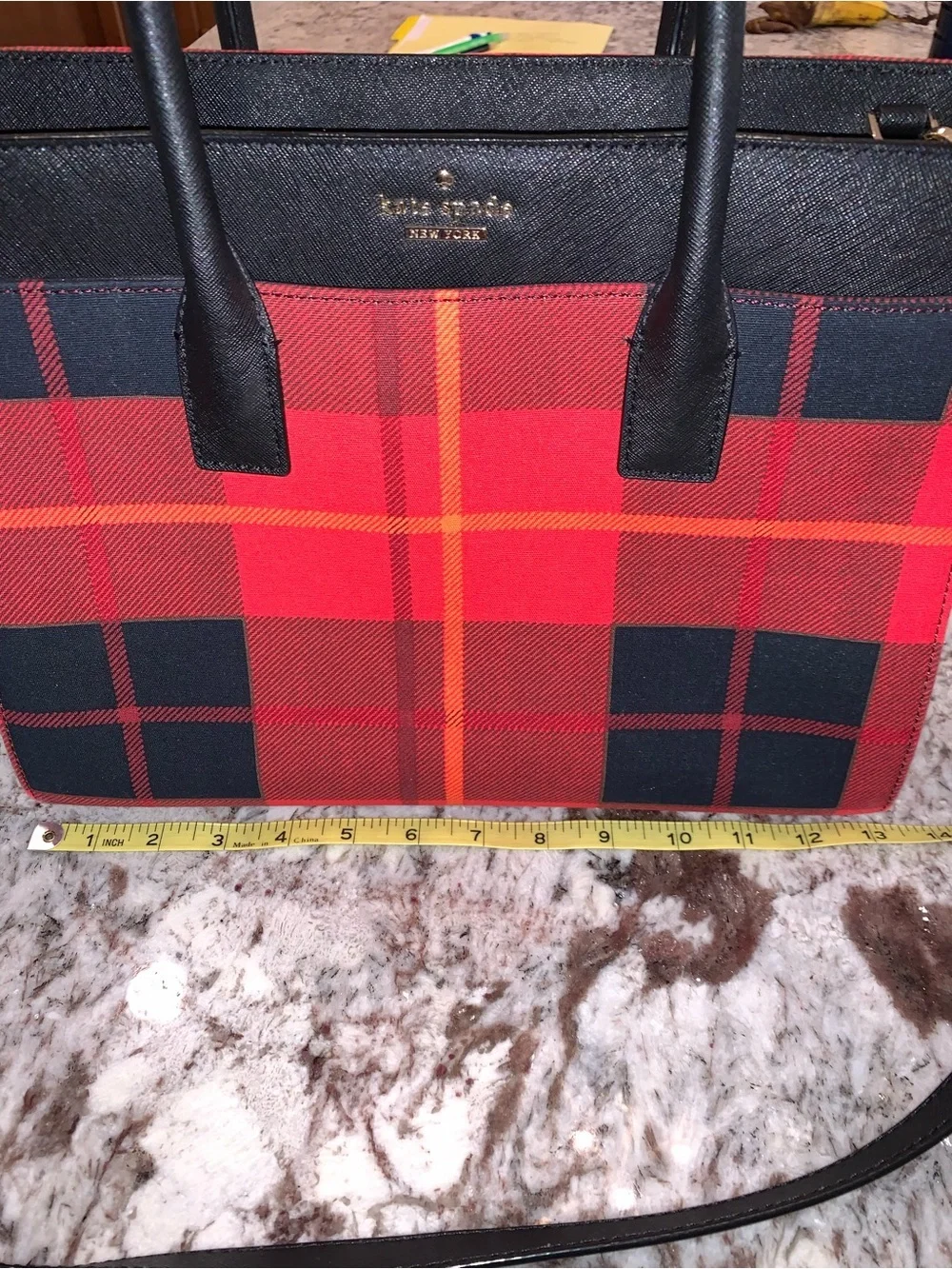 ❤️ KATE SPADE PLAID 2 WAY BAG HANDBAG CROSSBODY NEW WITHOUT TAGS!