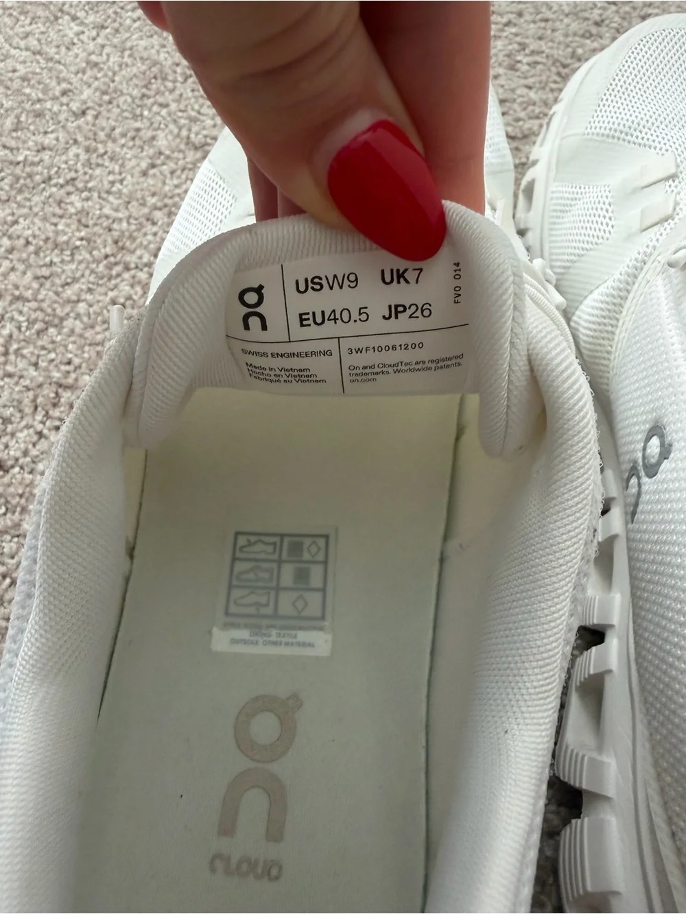 On Running size worn