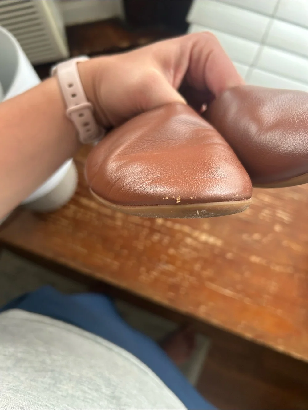 Italian Leather Glove Ballet Flat - Cognac