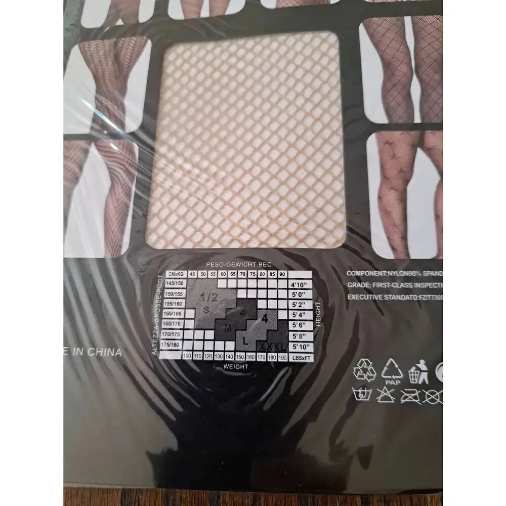 New Size 1/2 Small FOUR Pairs Ben Xi Tan Fishnet Sexy Stockings