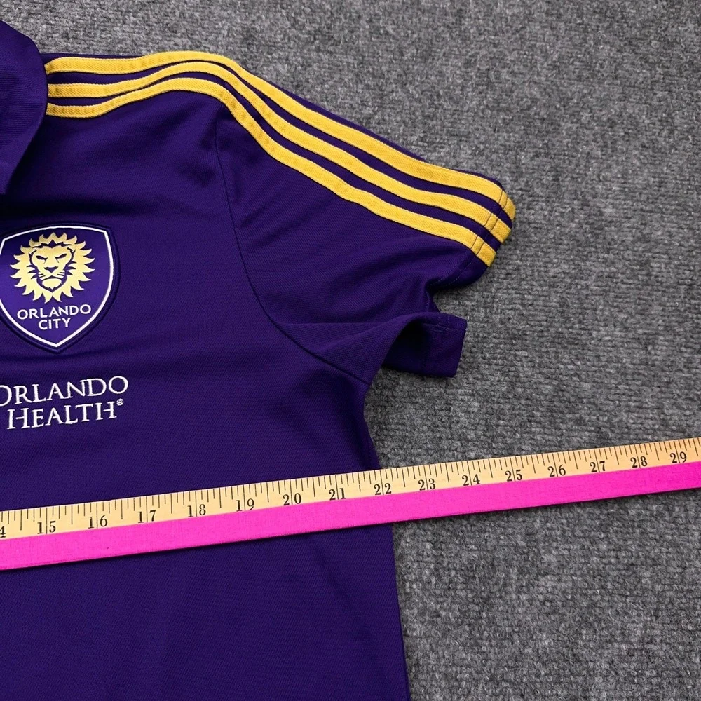Adidas Orlando City SC Polo Shirt Men's XL Purple Climalite Stretch Soccer MLS