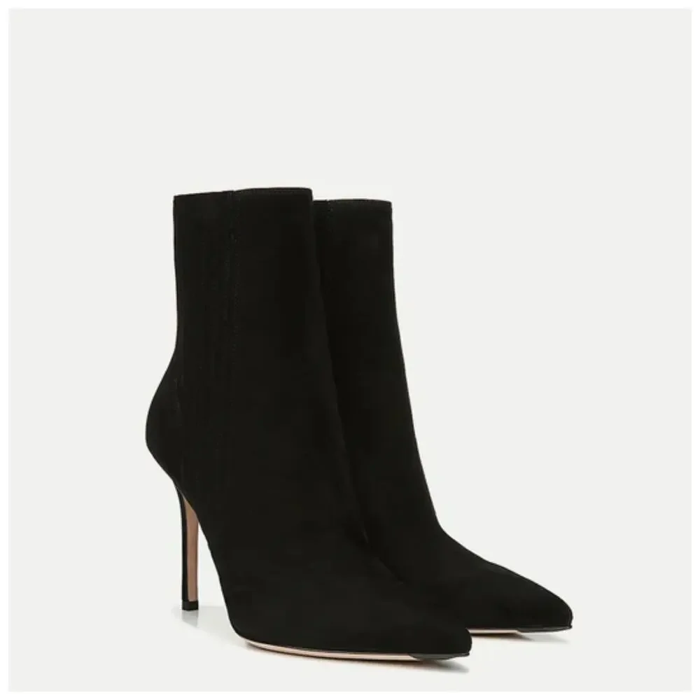 Veronica BEARD LISA STILETTO-HEEL BOOTIE Boots NIB 498 8.5 Black Suede