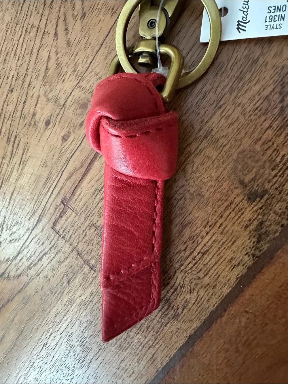 ☀️ New! MADEWELL Sydney Key Fob — Rosy Hibiscus Leather Keychain