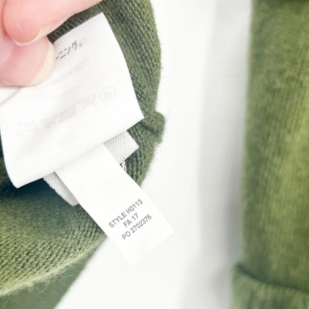 J. Crew Womens‎ Moss Green Wool Blend Tiered Ruffle Sleeve Preppy Sweater XXS