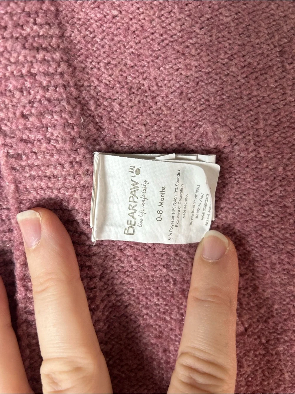 Bearpaw Baby Blanket Sweater Knit Raised Dots Texture