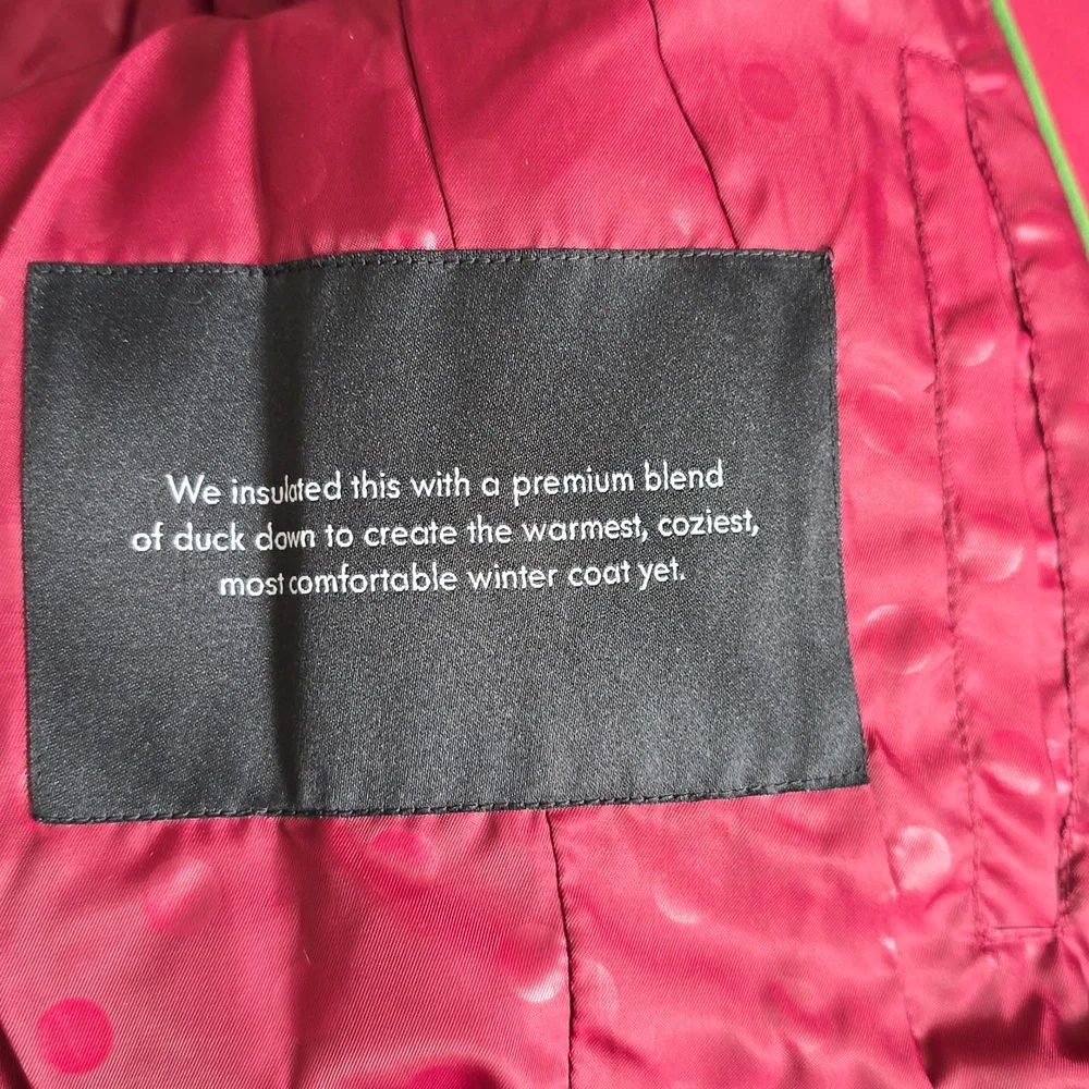 Kate Spade Long Parka With Faux Fur Trim Coat, Blackberry Preserves
