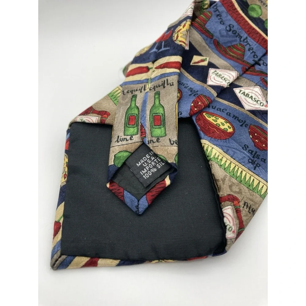 TABASCO MENS TIE Red Black WITH PEPPER AND LOGO DESIGN EXCELLENT Business/Casual