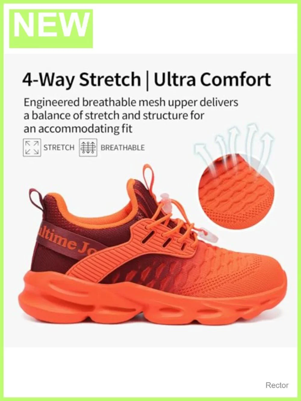 Kids Lightweight Breathable Sneakers Slip On Bungee Lace Athletic Shoes