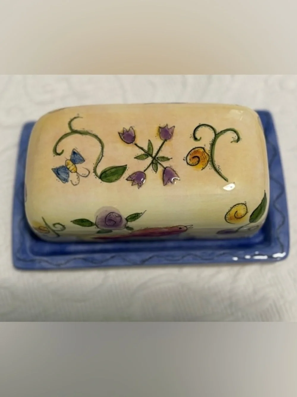 Covered Butter Dish & Salt & Pepper Shakers - “Birds and the Bees” By Sango