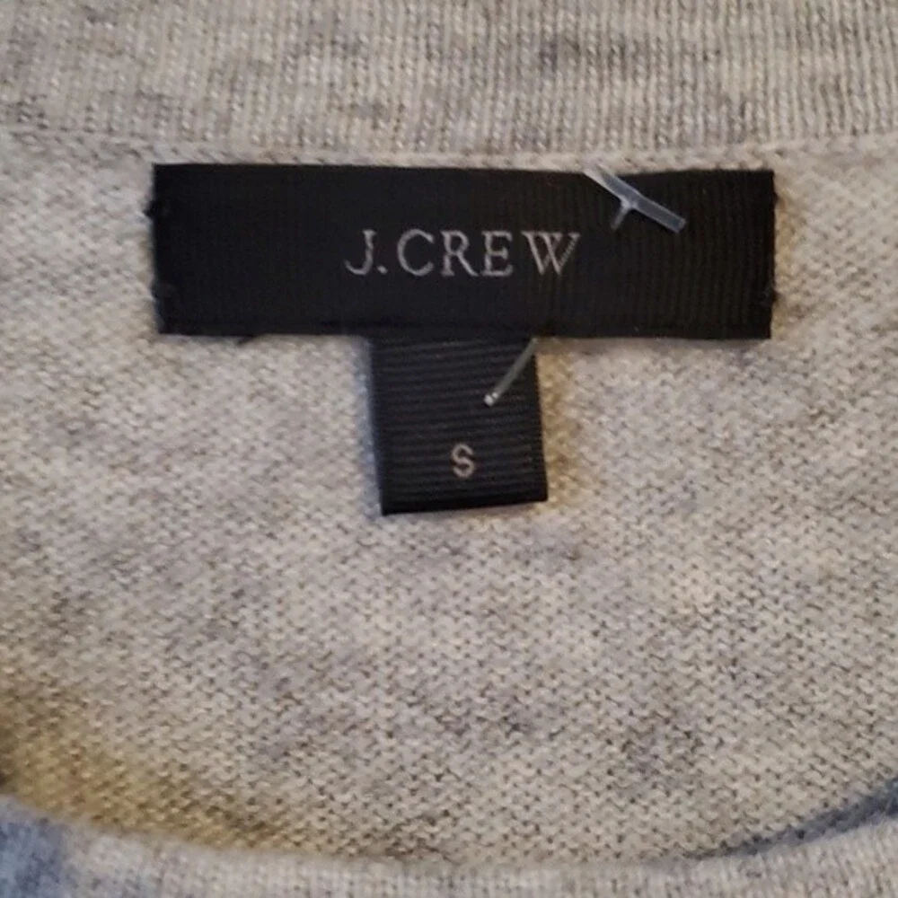 J. CREW LACE WOOL BLEND SWEATER GRAY BLACK SIZE SMALL