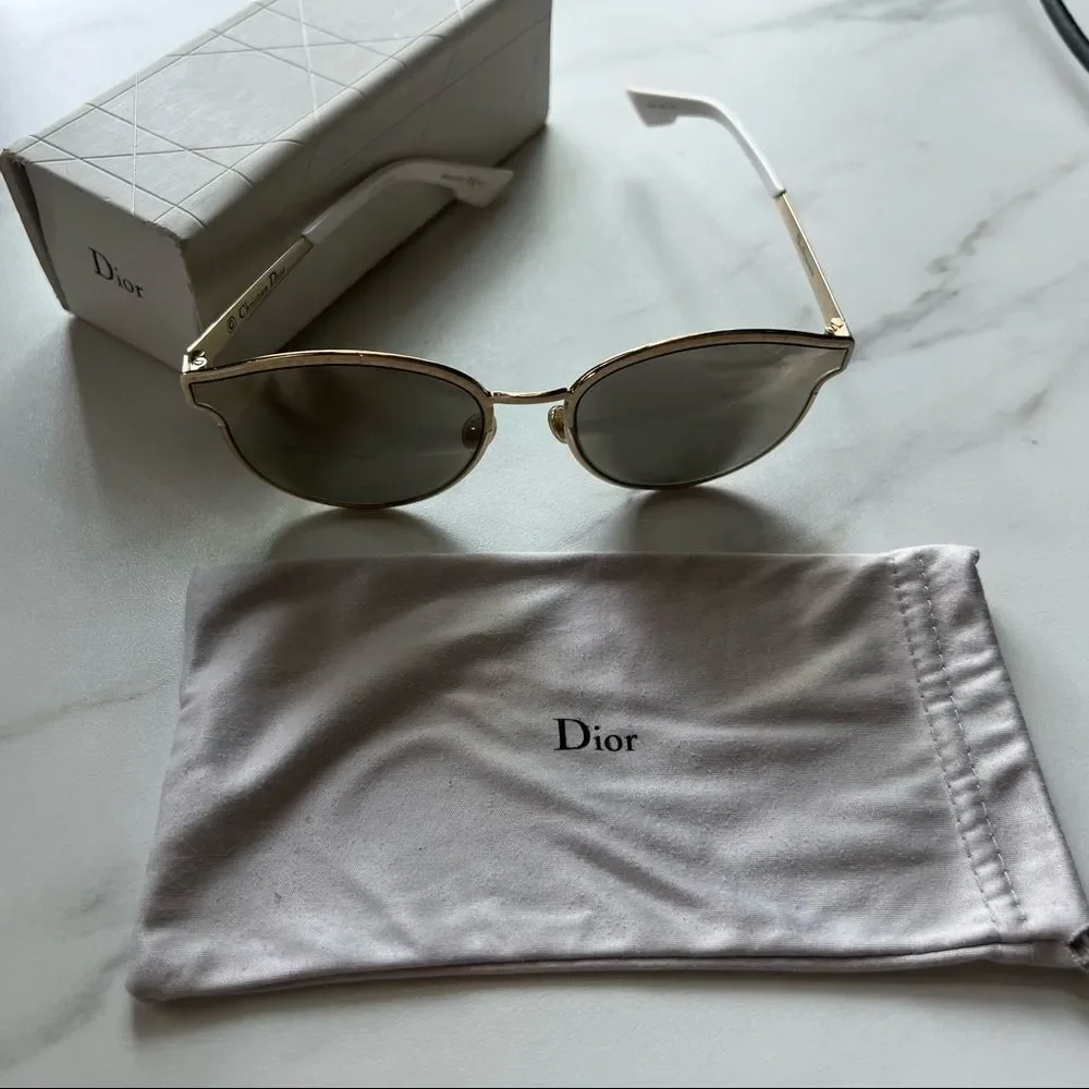 CHRISTIAN DIOR SYMMETRIC GBZQV WHITE MARBLE AUTHENTIC FRAMES SUNGLASSES 59-19