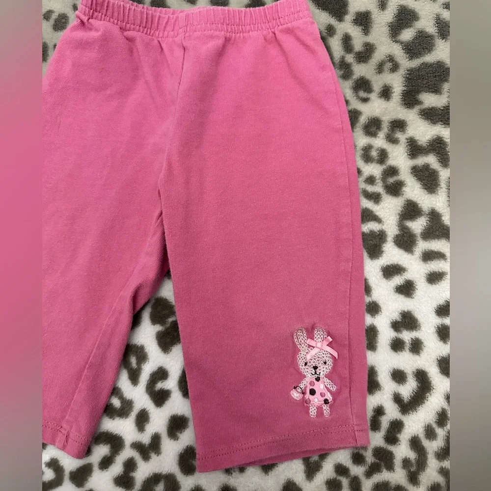 Carter’s Embroidered Bunny Leggings in Pink Size 6 months
