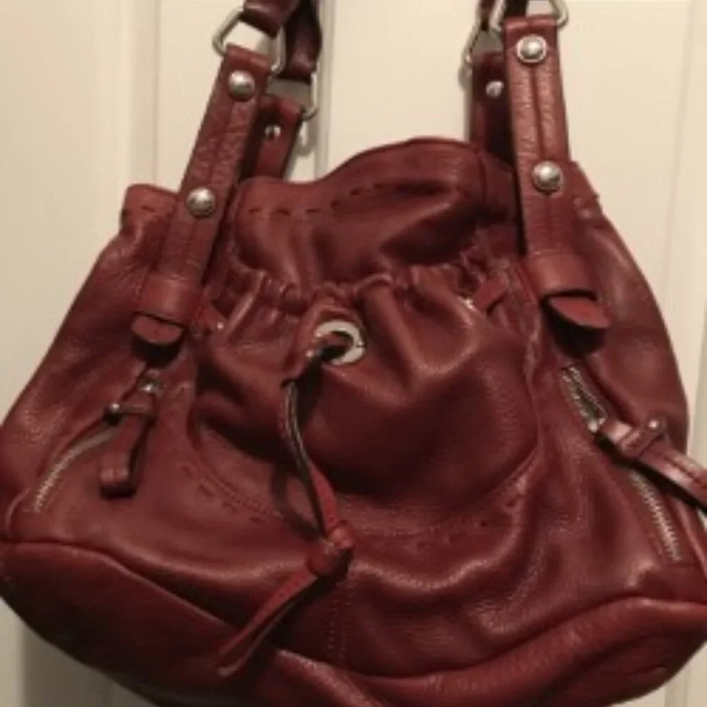 B. Makowsky Rich Burgundy Leather Bag w/Original Dust Bag!