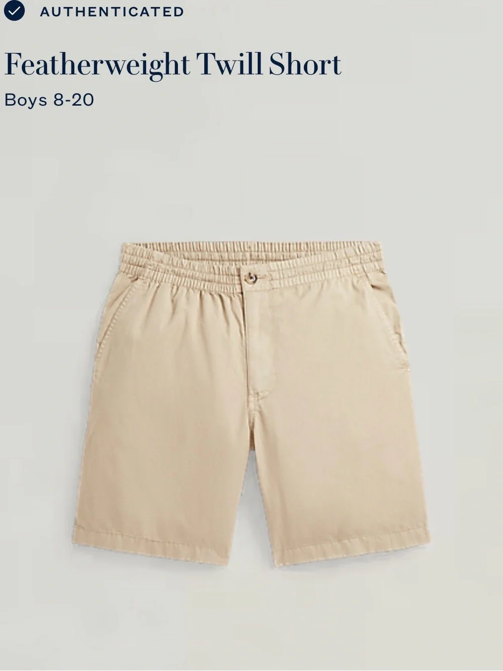 Featherweight Twill Short - Beige. Boy’s Ralp Lauren size 14