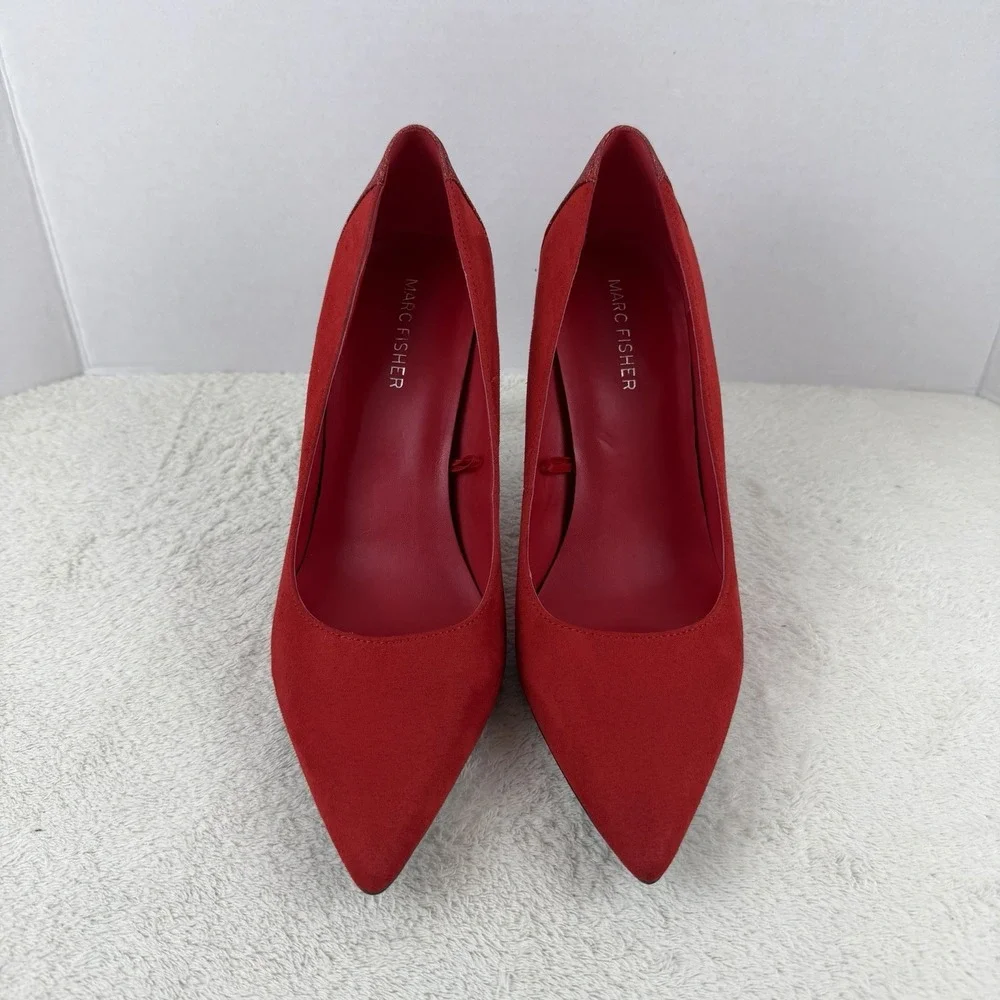 Marc Fisher Red Suede‎ Pumps Glitter Stiletto Heels Size 8.5M