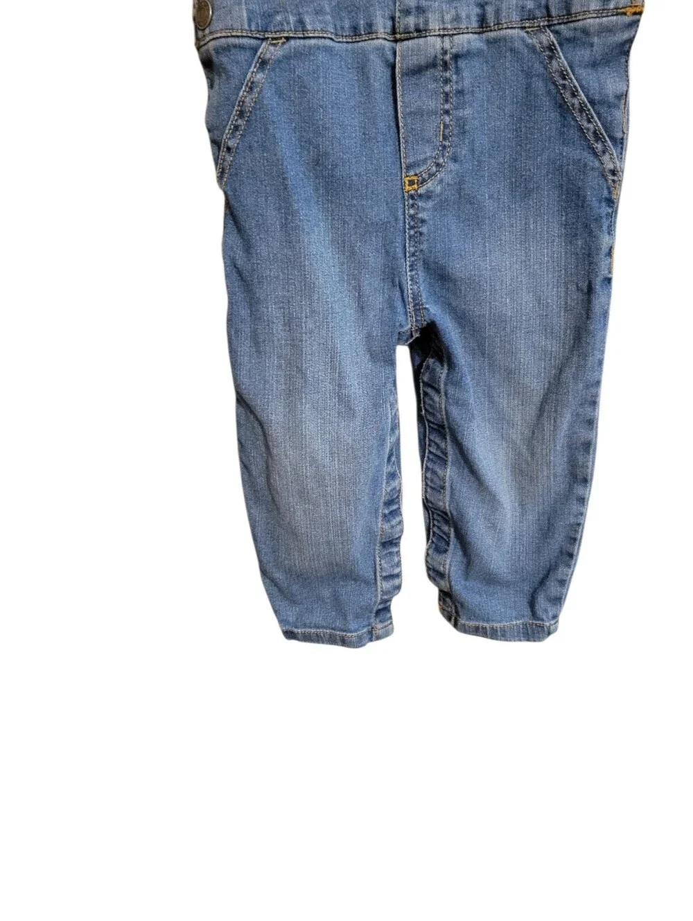 Carter's Floral Ruffle Denim Overalls
