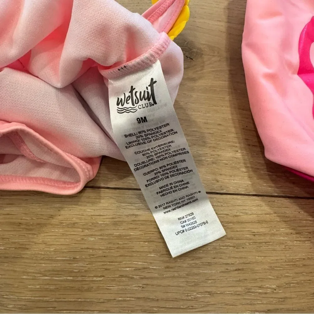 Pink Peacock Swimsuit set for baby