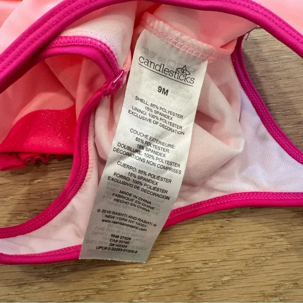 Pink Peacock Swimsuit set for baby