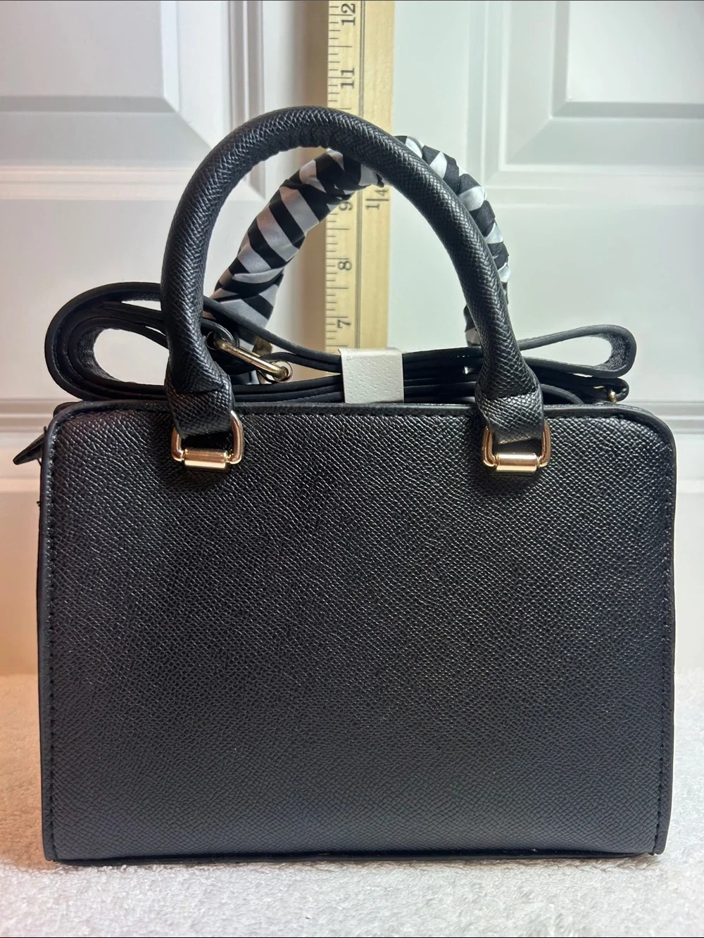 Smart bebe Leilani Satchel Crossbody Option and Scarf with Decorative Pin