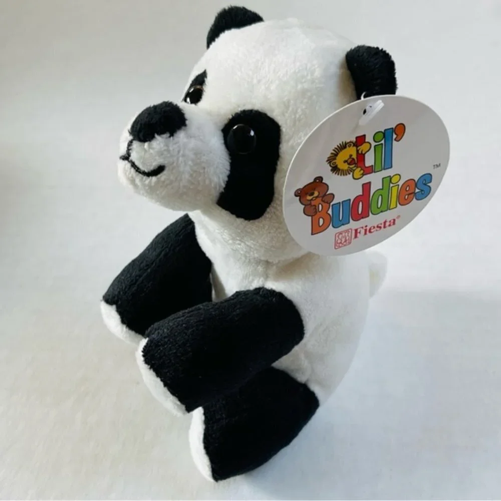 Lil Buddies Fiesta Panda Bear Stuffed Animal Black White New‎ Birthday Gift Toy