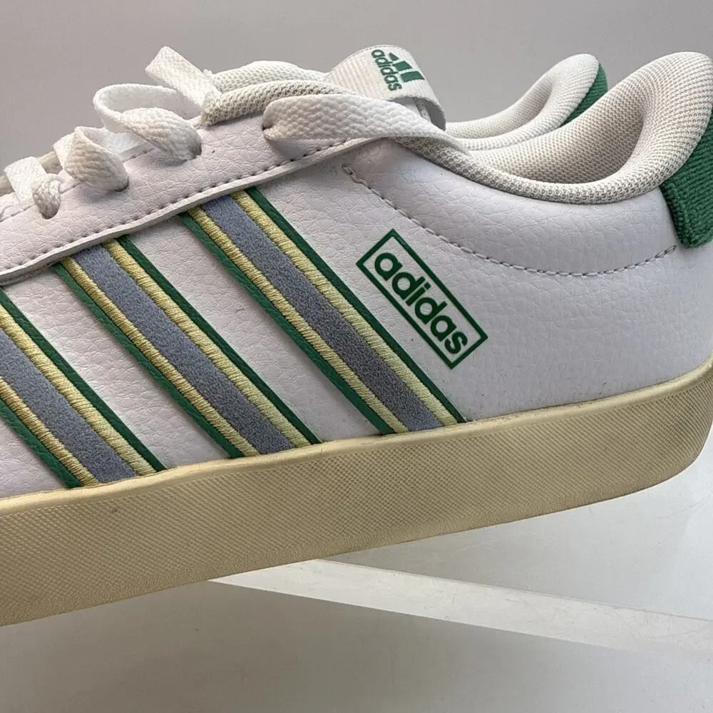 Women’s Size 10 Adidas VL Court 3.0 White Semi Court Green Excellent Condition
