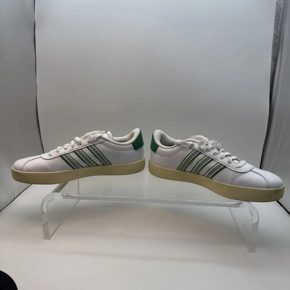 Women’s Size 10 Adidas VL Court 3.0 White Semi Court Green Excellent Condition