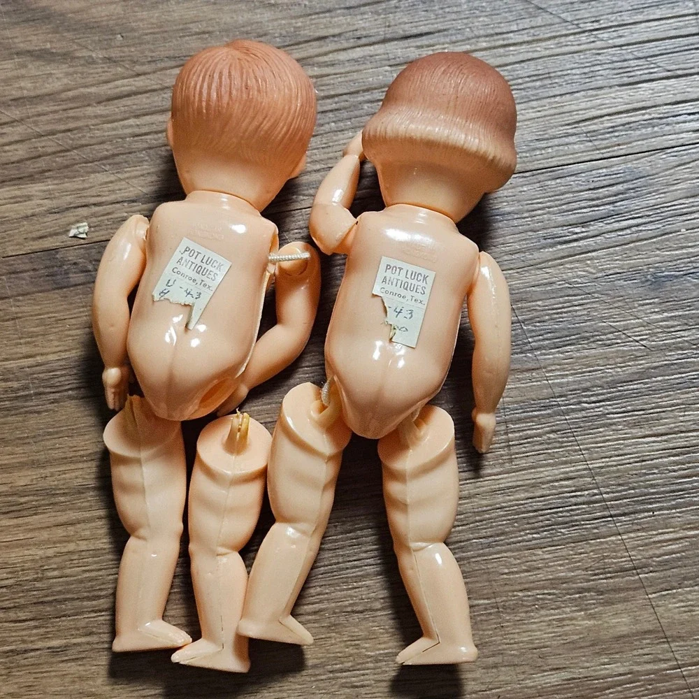 Lot of 2 Vintage Hard Plastic Baby Dolls Made in Hong Kong 5