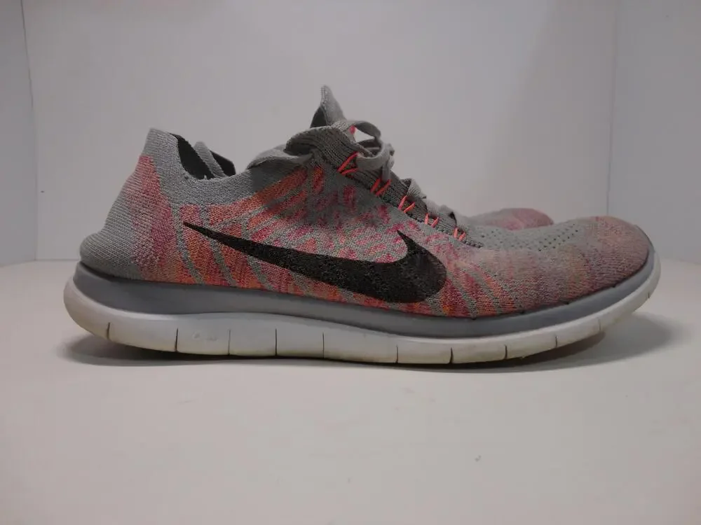 Nike Free 4.0 Flyknit Shoes Womens Size 11 Gray Multicolor Sneakers 717076-002
