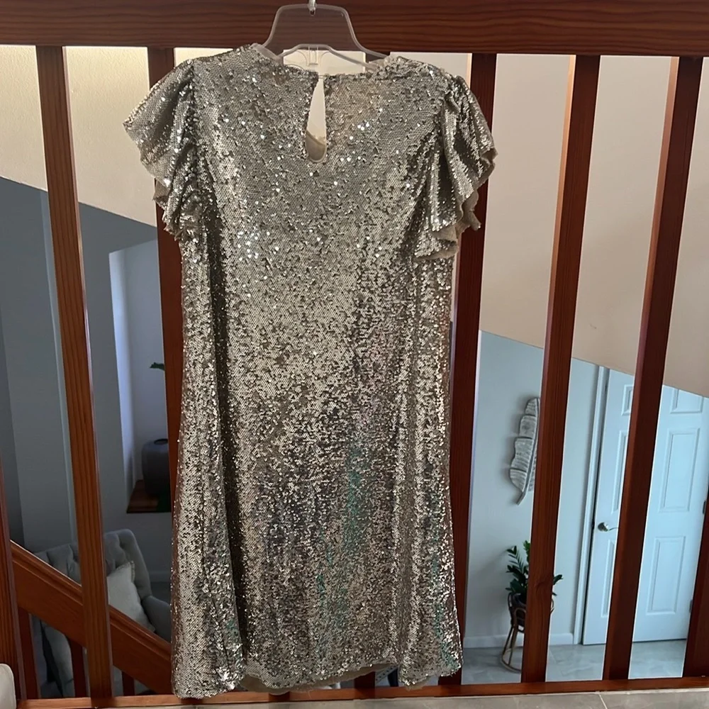 Zara Kids Sequin Golden Party Dress Size 13-14 New without tags