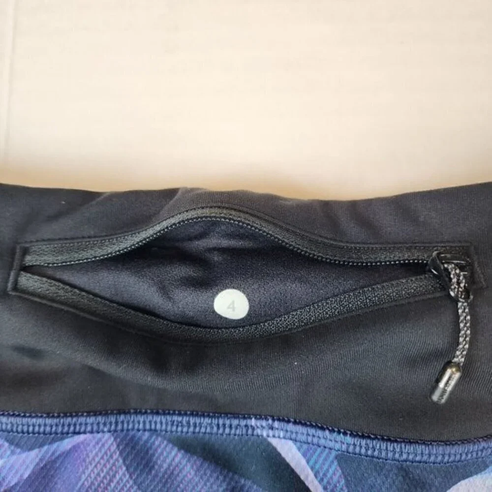 Lululemon Speed Crop Leggings size 4 Blue Black activewear 22