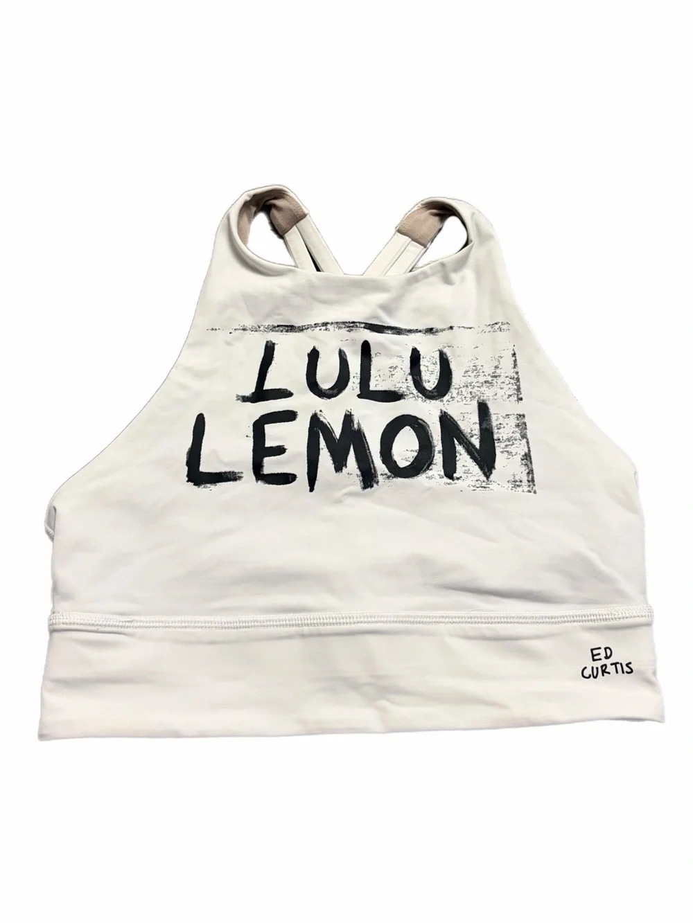 Lululemon Energy High-Neck Longline Bra *Ed Curtis (White/Black) Size 6