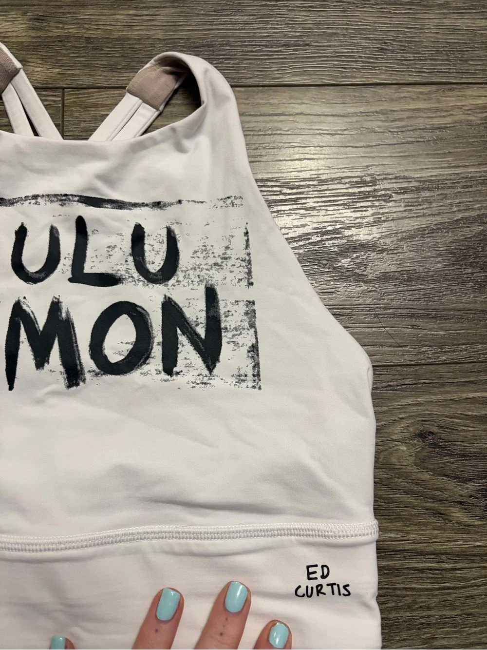 Lululemon Energy High-Neck Longline Bra *Ed Curtis (White/Black) Size 6