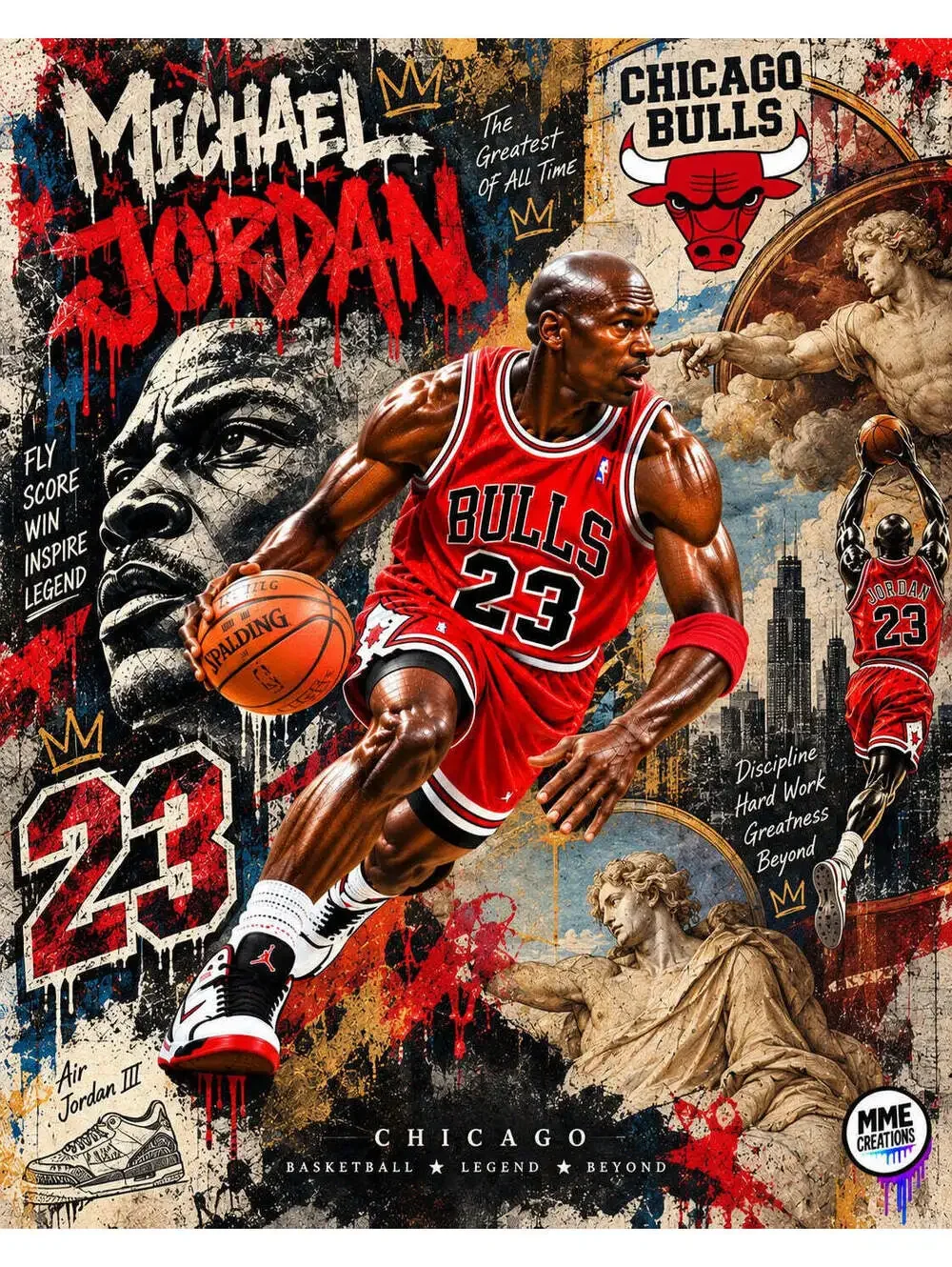 4719 Michael Jordan Graffiti × Renaissance AG Collection 8x10 Sports Print