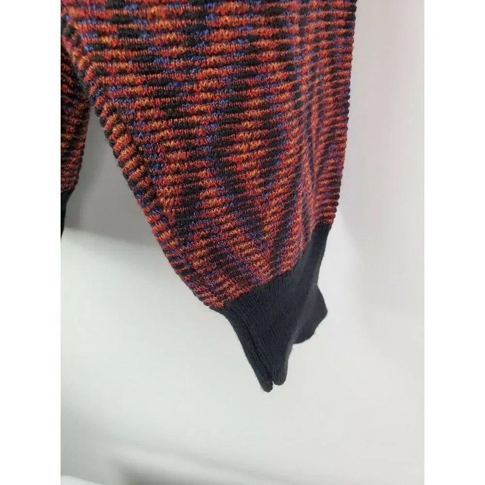Vintage 90s Marcelo Italy Mens Sweater L Multicolor Knit Cotton Blend‎ LS