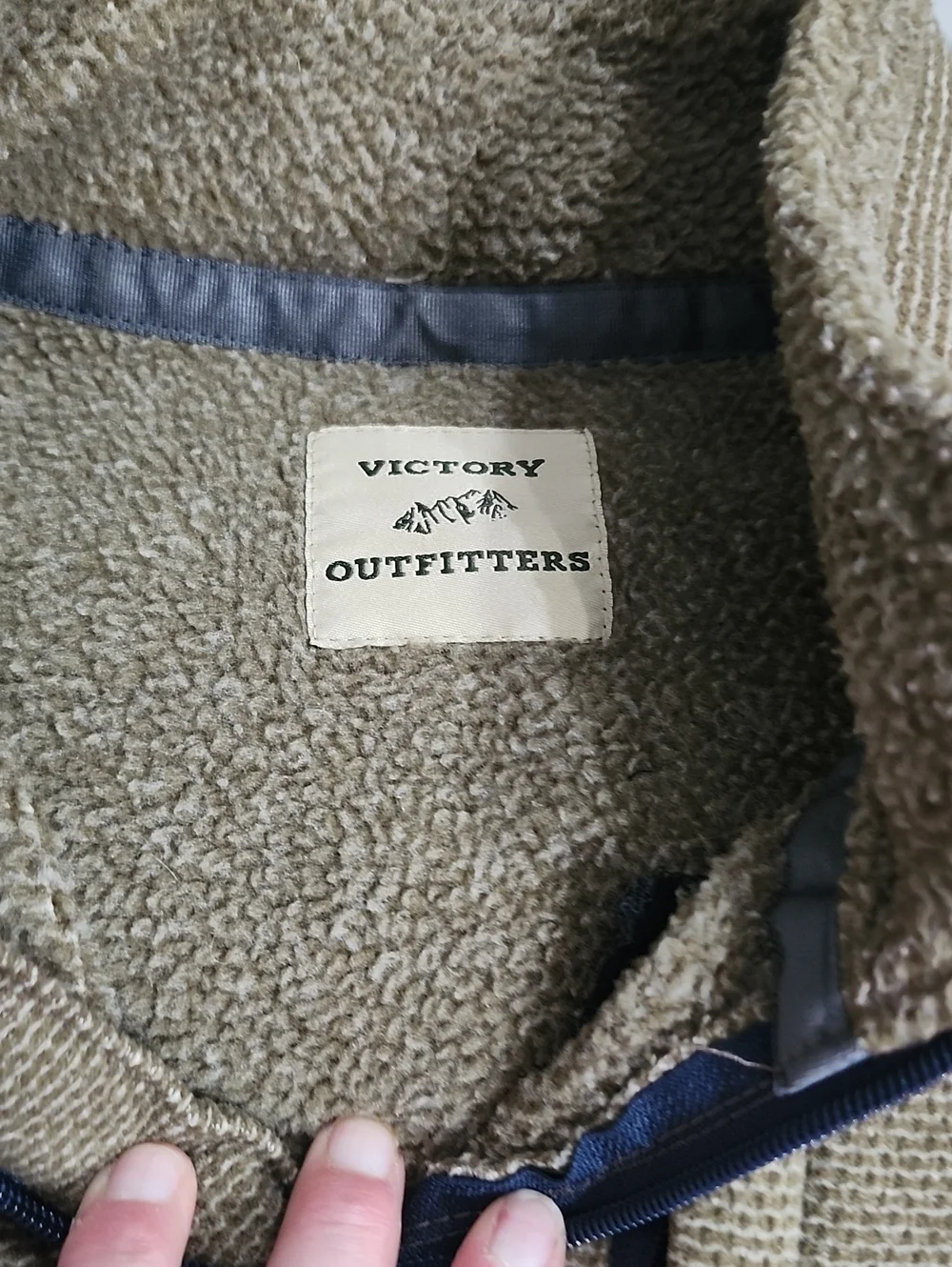 Quilted Half-Zip Sweater - Tan and Blue